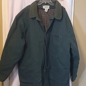 Vintage L.L. Bean Field Jacket Barn Coat Removable Flannel Lining Green 2XL Tall